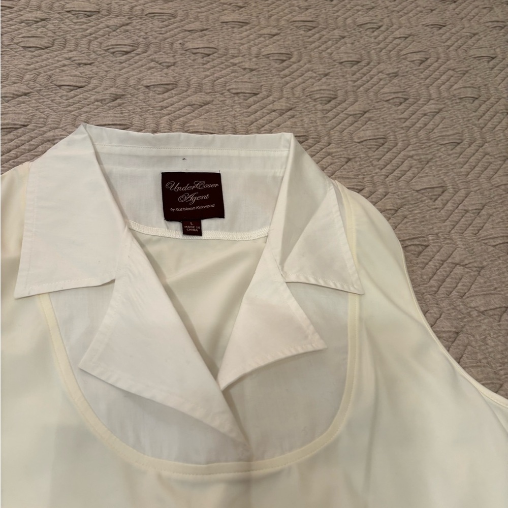 UnderCover Agent Kathleen Kirkwood Illusion Collar Layered Top L - Picture 5 of 5